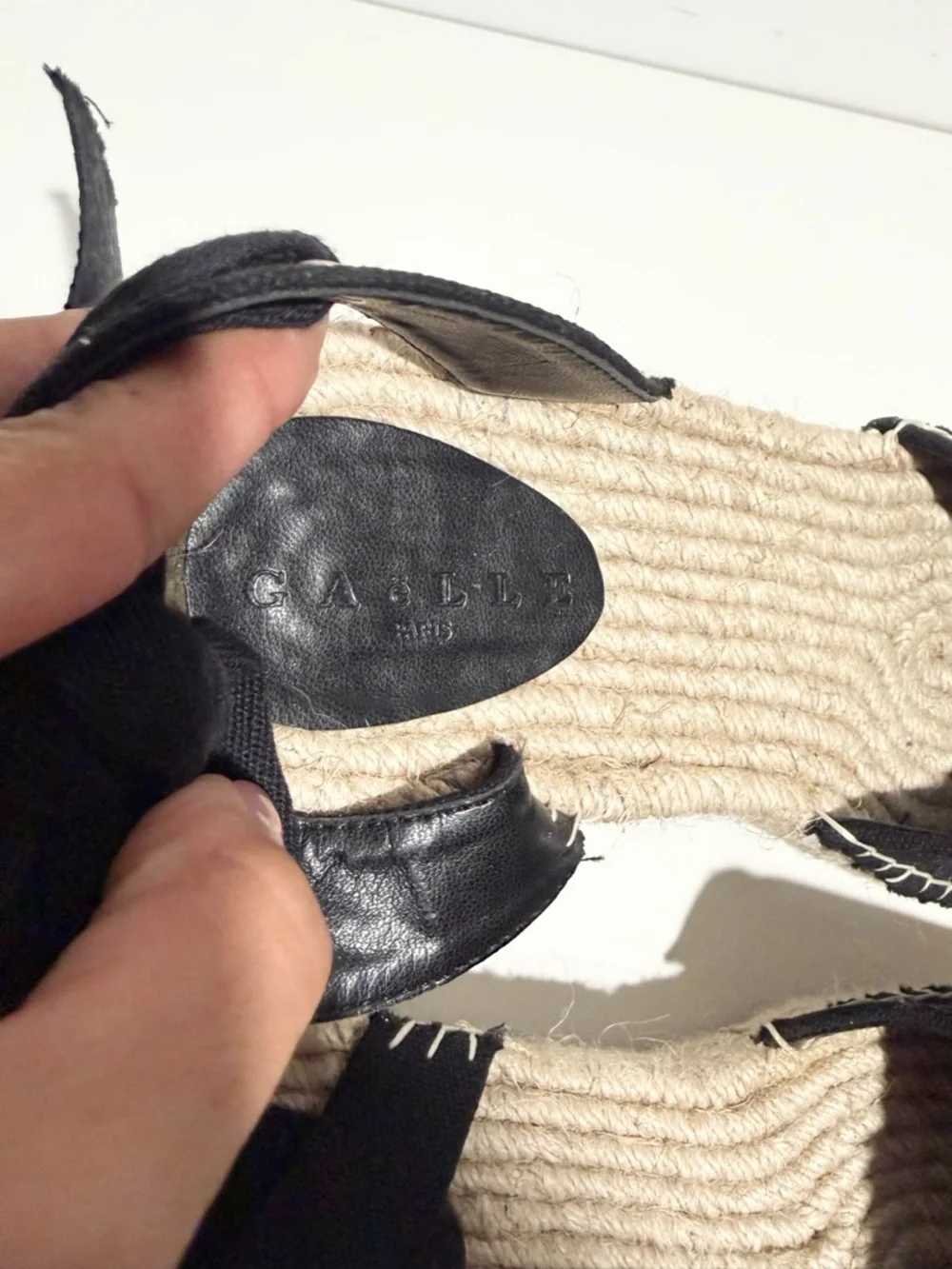 GAËLLE PARIS ESPADRILLES Black Espadrille Lace-Up Women's Shoe